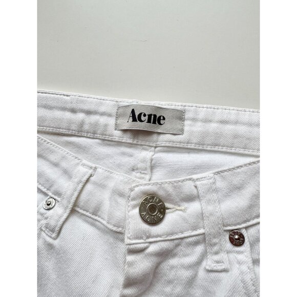 ACNE STUDIOS Hep White Cotton Blend Stretch Low Rise Slim Jeans, Size 29/32 - Picture 11 of 13